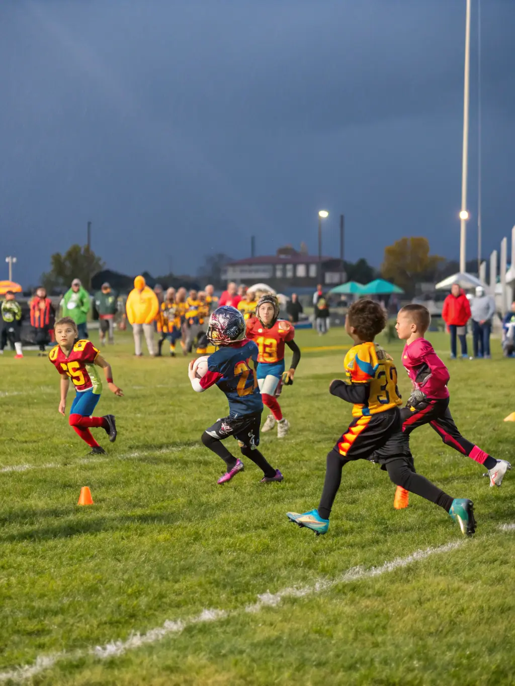 Image of young players from GROUPEMENT JEUNES PLANEZE TRUYERE FOOTBALL participating in a local football tournament, demonstrating competitive spirit and community involvement.
